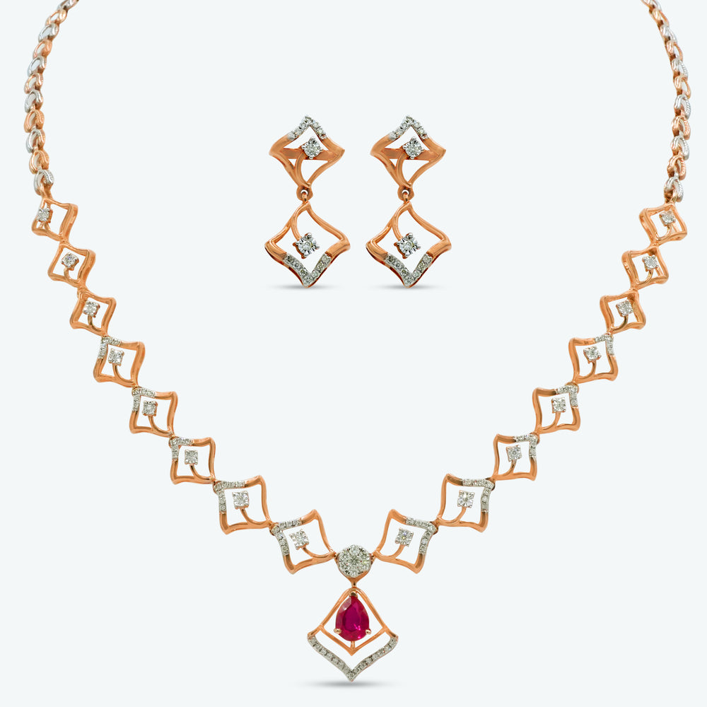 Ruby Radiance Diamond Necklace Set