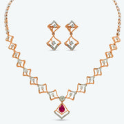 Ruby Radiance Diamond Necklace Set