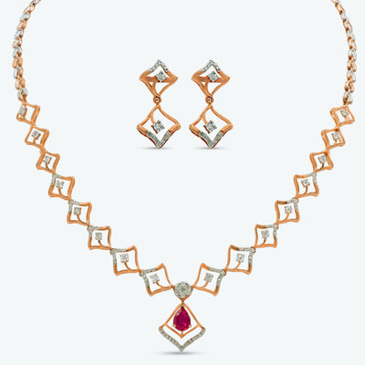 Ruby Radiance Diamond Necklace Set