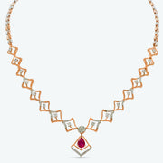 Ruby Radiance Diamond Necklace Set