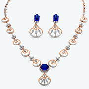Sapphire Orbit Diamond Necklace Set