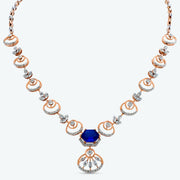 Sapphire Orbit Diamond Necklace Set