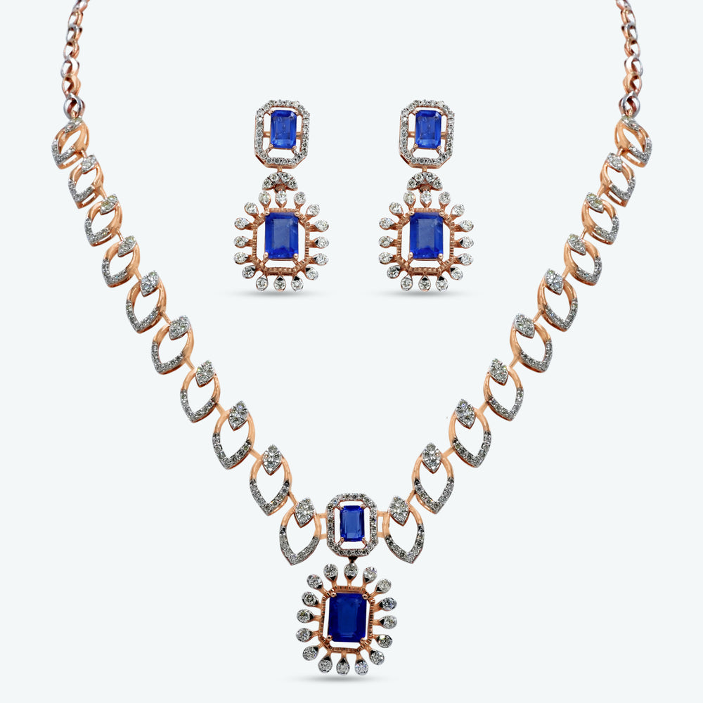 Sapphire Radiance Diamond Necklace Set