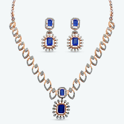 Sapphire Radiance Diamond Necklace Set