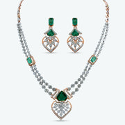 Emerald Heart Diamond Necklace Set