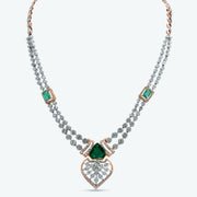 Emerald Heart Diamond Necklace Set