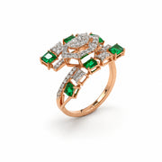 Emerald Mosaic Diamond Ring