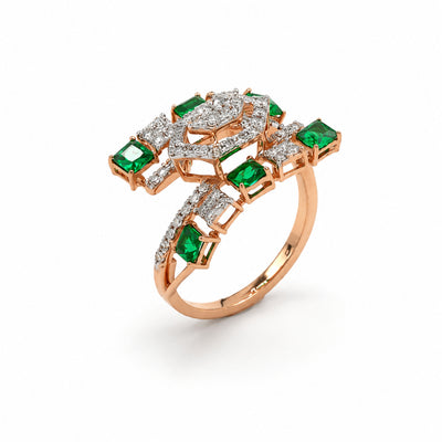 Emerald Mosaic Diamond Ring