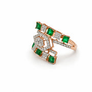 Emerald Mosaic Diamond Ring
