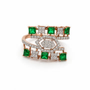Emerald Mosaic Diamond Ring