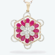 Roselle Bloom Diamond Pendant Set