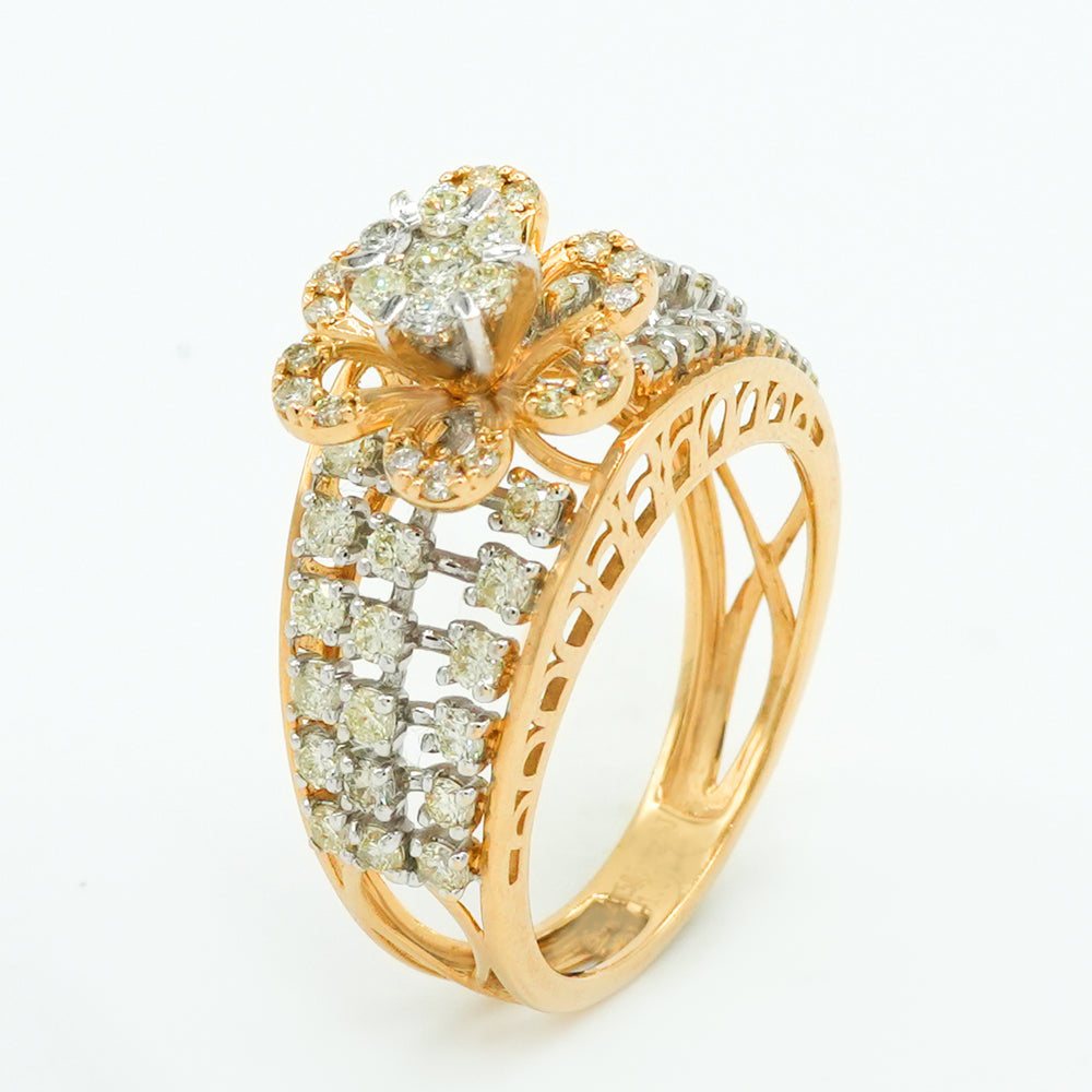 Rose Halo Diamond Ring