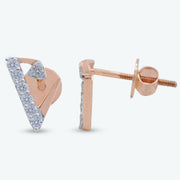 Diamond V Curve Earrings