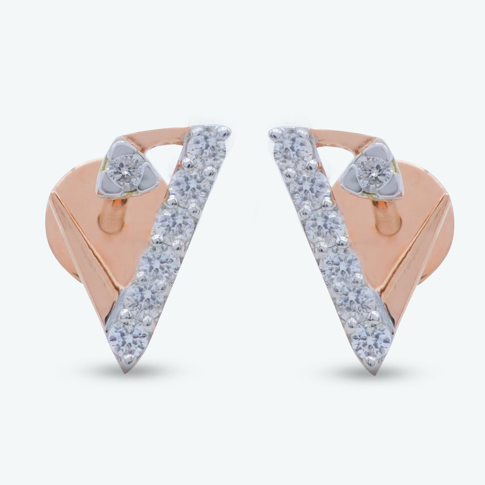 Diamond V Curve Earrings