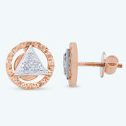 Triangle Halo Diamond Earrings