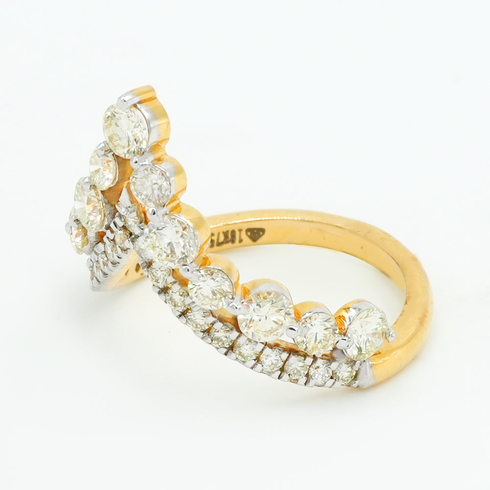 Chevron Glow Diamond Ring
