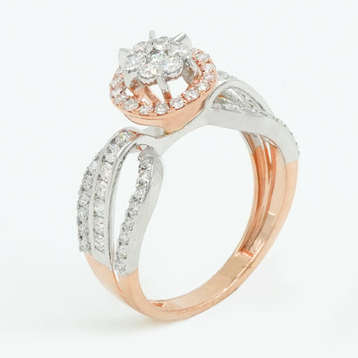 Floral Halo Diamond Ring