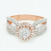 Floral Halo Diamond Ring