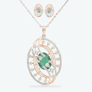 Emerald Orbit Diamond Pendant Set