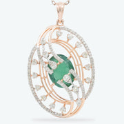 Emerald Orbit Diamond Pendant Set