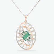 Emerald Orbit Diamond Pendant Set