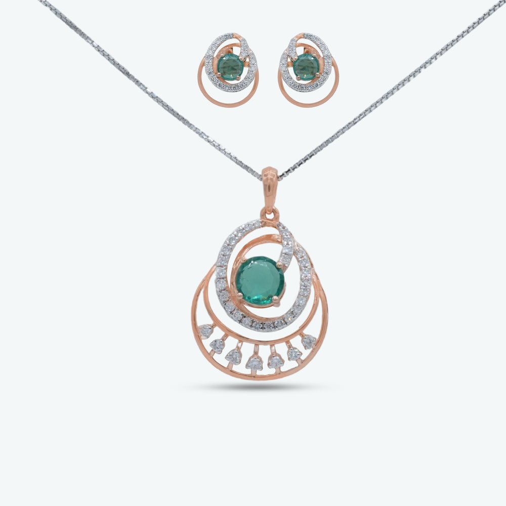 Elara Emerald Pendant Set