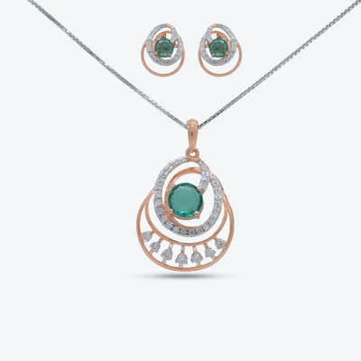 Elara Emerald Pendant Set