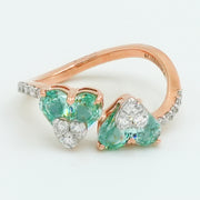 Mint Heart Bloom Ring