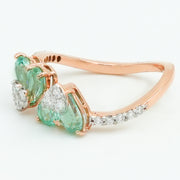 Mint Heart Bloom Ring