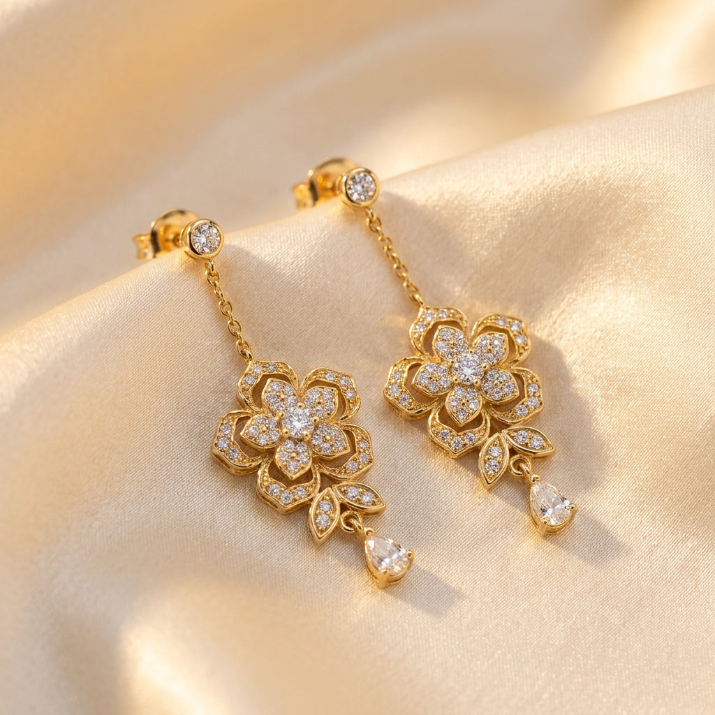 Gold & Diamond Earrings