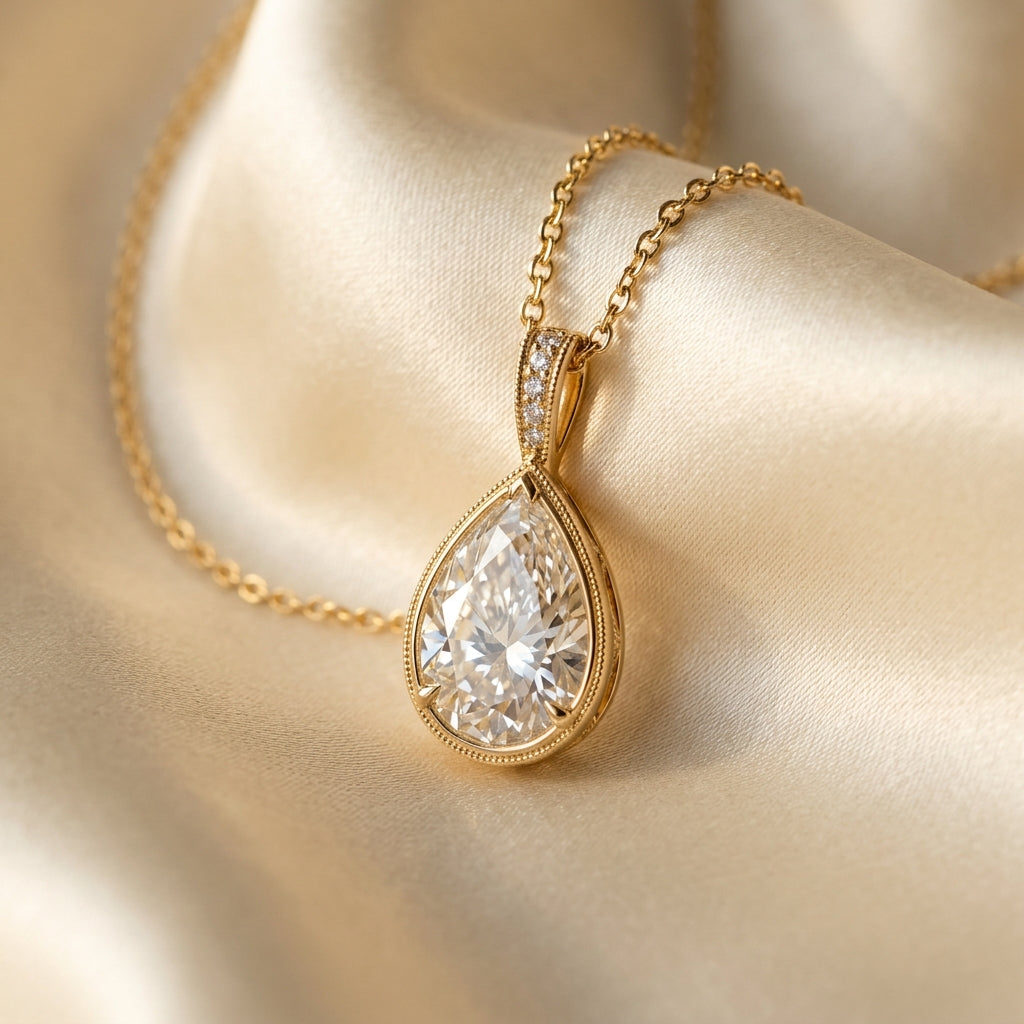 18K Diamond Pendant Set